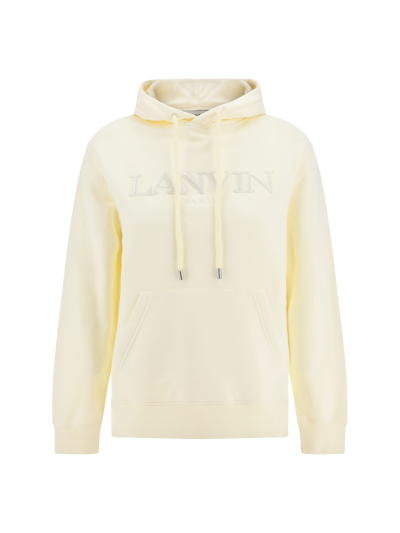 Shop Lanvin Cotton Hoodie In Cream