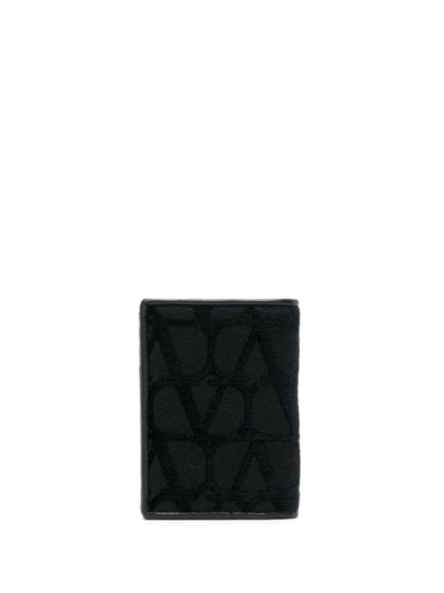 Shop Valentino Toile Iconographe Bi-fold Cardholder In Black