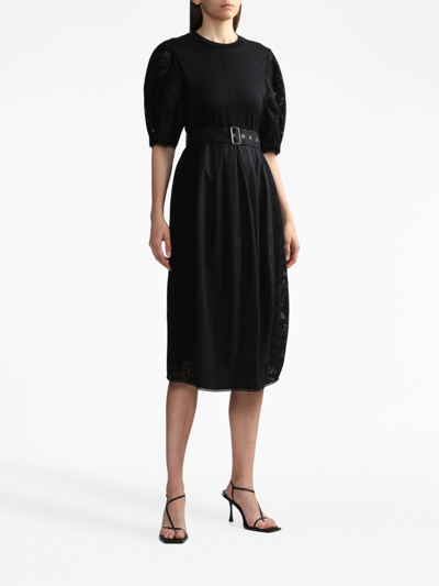 3.1 Phillip Lim Belted-waist Midi Dress In Black