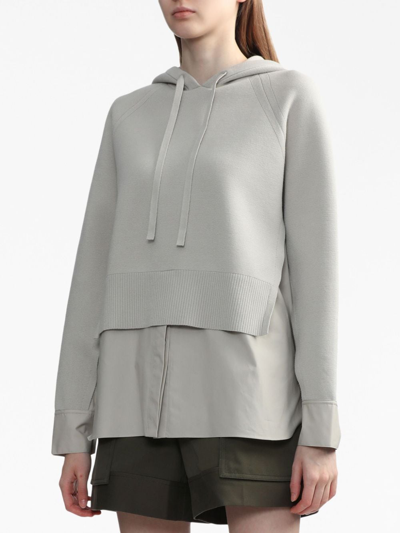 Shop 3.1 Phillip Lim / フィリップ リム Long-sleeve Layered Hoodie In Grey