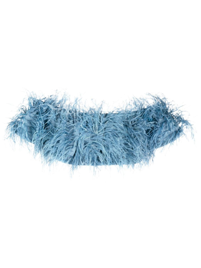 Shop Cult Gaia Goetz Feather-detailing Top In Blau