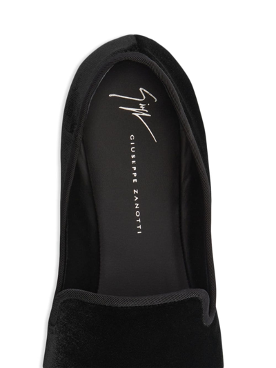 Shop Giuseppe Zanotti Seymour Velvet Loafers In Black