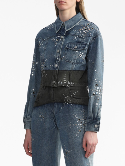 3.1 Phillip Lim Verzierte Cropped-jeansjacke In Blue