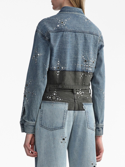 3.1 Phillip Lim Verzierte Cropped-jeansjacke In Blue