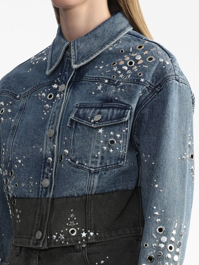 3.1 Phillip Lim Verzierte Cropped-jeansjacke In Blue