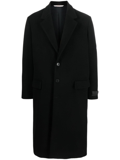 Shop Valentino Single-breasted Wool-blend Coat In Black