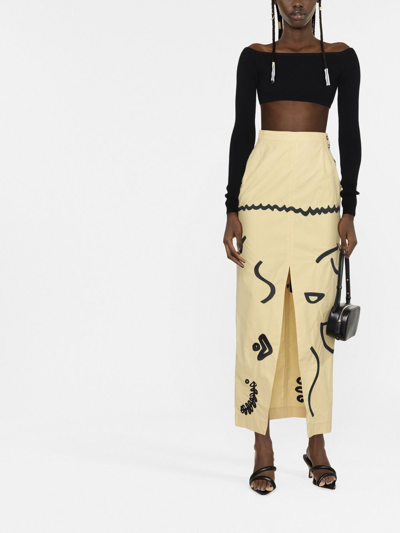 Nanushka Midirock Mit Hohem Schlitz In Neutrals