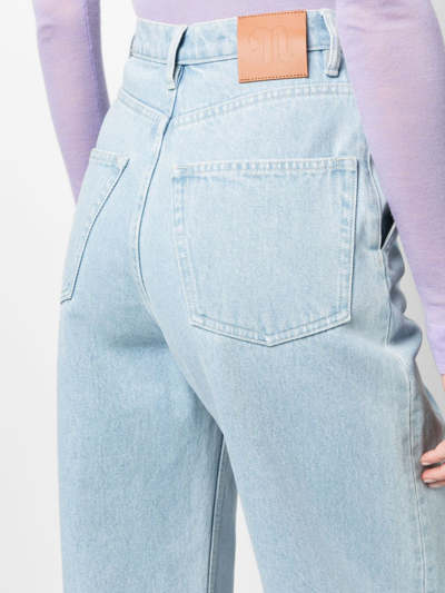 Shop Nanushka Wide-leg Cropped Jeans In Blue