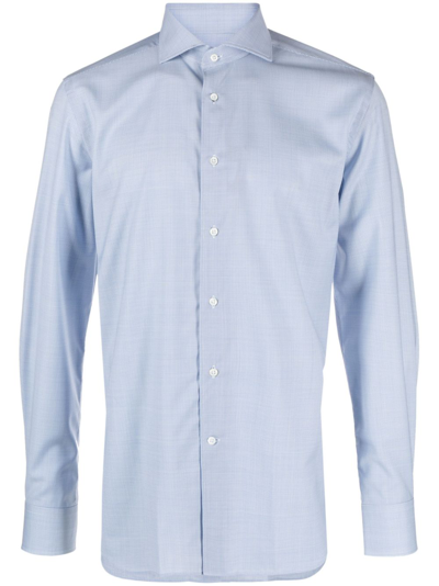 Corneliani Long-sleeve Wool Shirt In Weiss