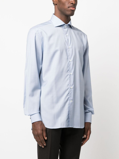 Corneliani Long-sleeve Wool Shirt In Weiss