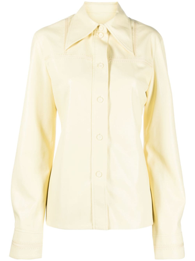 Shop Nanushka Pointed-collar Long-sleeve Shirt In Yellow