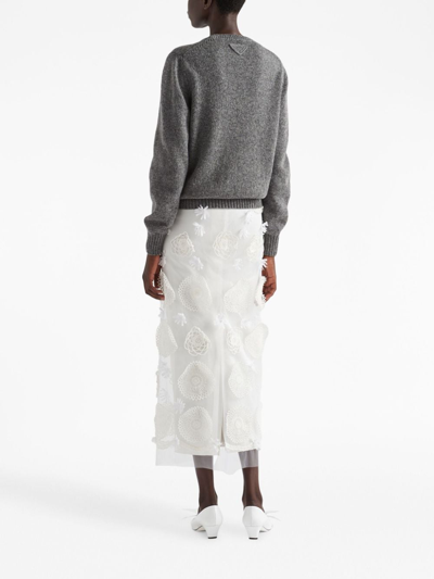 Prada Triangle-logo Wool Jumper In Grey