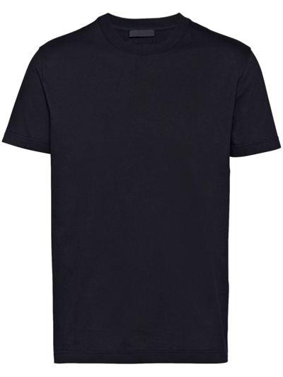 Shop Prada Short-sleeve Cotton T-shirt In Schwarz