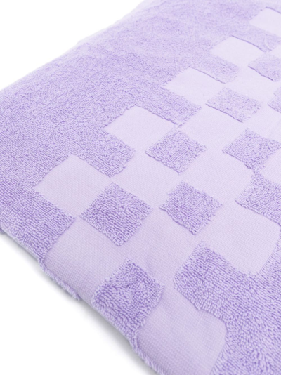 Shop Nanushka Checked-embellishment Beach Towel In Purple