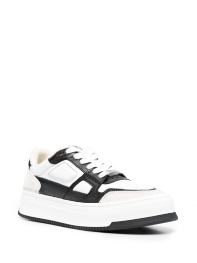 Shop Ami Alexandre Mattiussi Two-tone Leather Sneakers In Weiss
