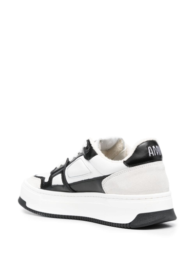 Shop Ami Alexandre Mattiussi Two-tone Leather Sneakers In Weiss