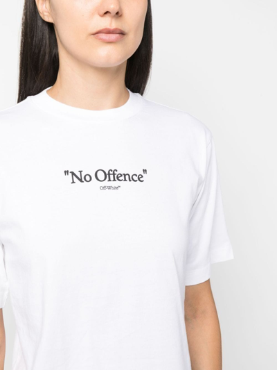 Shop Off-white No Offence Cotton T-shirt In White Black