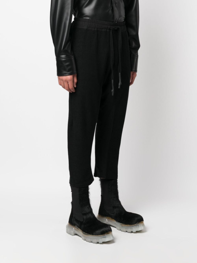 Shop Isaac Sellam Experience Drawstring Cropped Track Pants In Schwarz