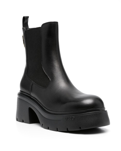 Liu •jo Carrie 60mm Leather Ankle Boots In Schwarz