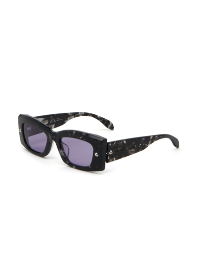 Alexander Mcqueen Women Multicolor Acetate Sunglasses In Schwarz