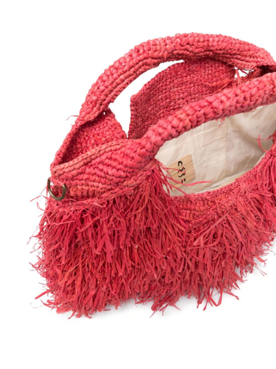Shop Made For A Woman Kifafa Ieti S Fringed Shoulder Bag In Red