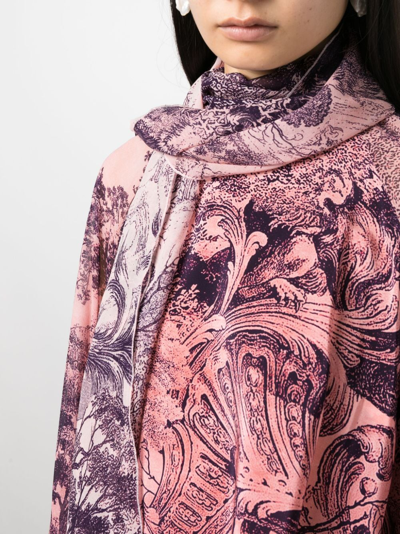 Shop F.r.s For Restless Sleepers Botanical-print Silk Blouse In Rosa