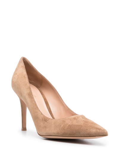 Gianvito Rossi 85mm Robbie Suede Pumps In Neutrals
