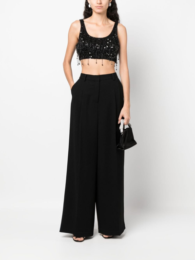 Simkhai Sanaz Pleated Palazzo Pants In Schwarz