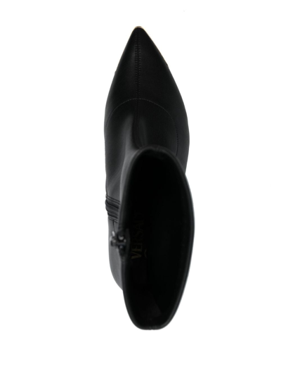Versace Jeans Couture Women's Pointed Cap Toe Stiletto Ankle Boots In Black