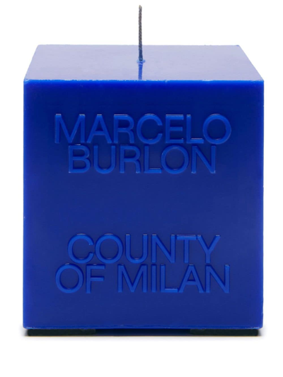 Shop Marcelo Burlon County Of Milan Alto Vuelo Cubic Candle In Blue