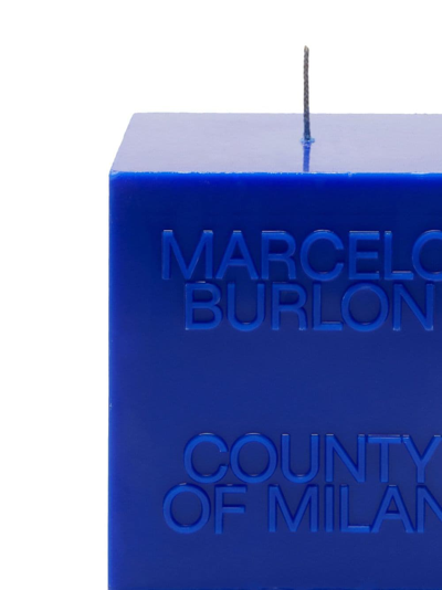 Shop Marcelo Burlon County Of Milan Alto Vuelo Cubic Candle In Blue