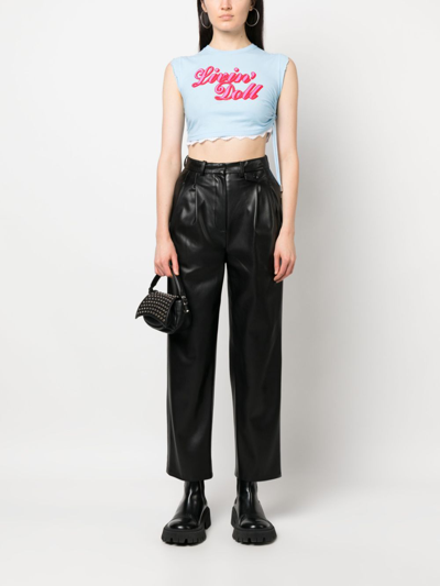 Dsquared2 Cropped-t-shirt Mit Logo-print In Blue