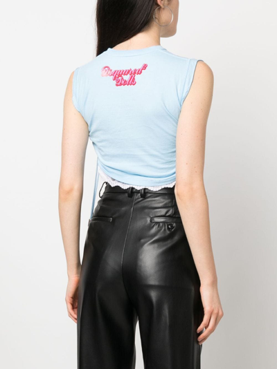 Dsquared2 Cropped-t-shirt Mit Logo-print In Blue