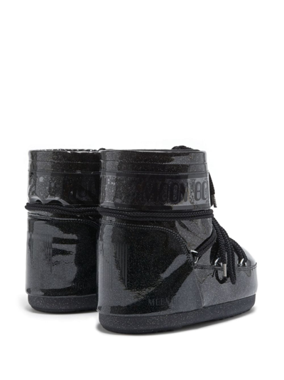 Shop Moon Boot Icon Low Glitter Boots In Black