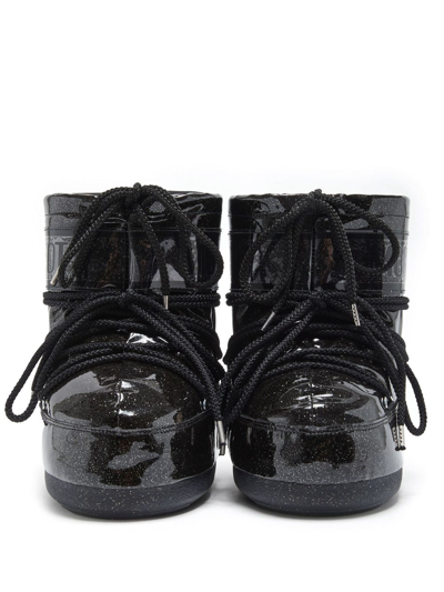 Shop Moon Boot Icon Low Glitter Boots In Black