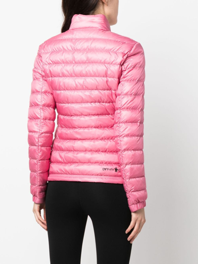 Shop Moncler Logo-patch Padded-design Jacket In Rosa