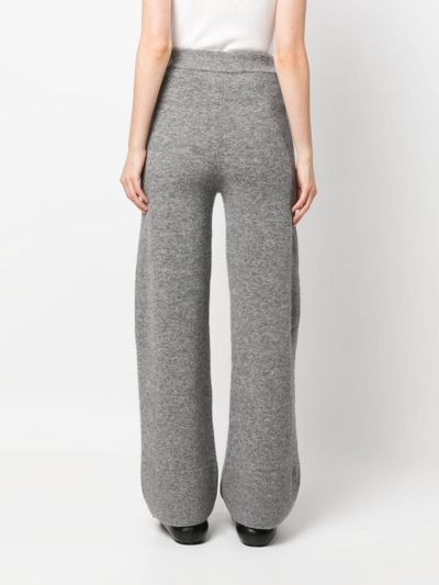 Shop Ermanno Scervino Mélange Knitted Flared Trousers In Grau