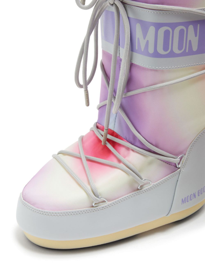 Shop Moon Boot Icon Tie-dye Padded Boots In Grey