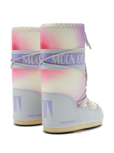 Shop Moon Boot Icon Tie-dye Padded Boots In Grey
