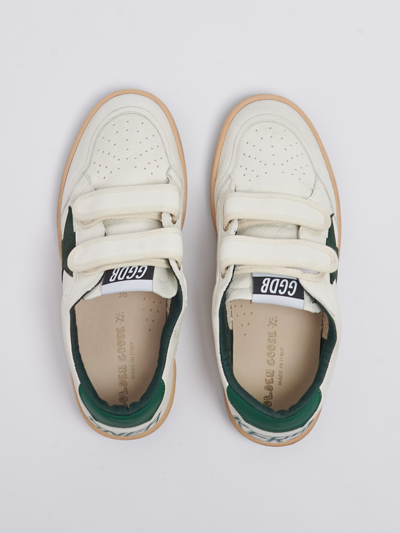 Shop Golden Goose Ballstar Sneaker In Bianco-verde