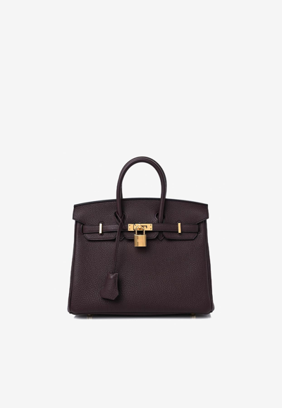 Hermes Birkin 25 In Rouge Sellier Togo With Gold Hardware In