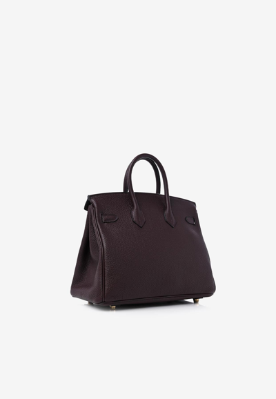 Hermes Birkin 25 In Rouge Sellier Togo With Gold Hardware In Burgundy