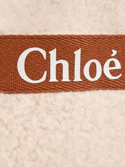 Shop Chloé Logo-print Two-tone Tote In Neutrals