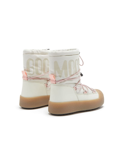 Shop Moon Boot Logo-print Round-toe Boots In White