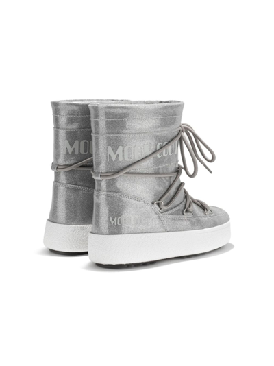 Moon Boot Icon Junior Glitter Snow Boots In Silver