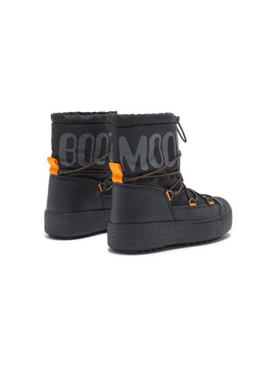 Shop Moon Boot Logo-print Lace-up Snow Boots In Black