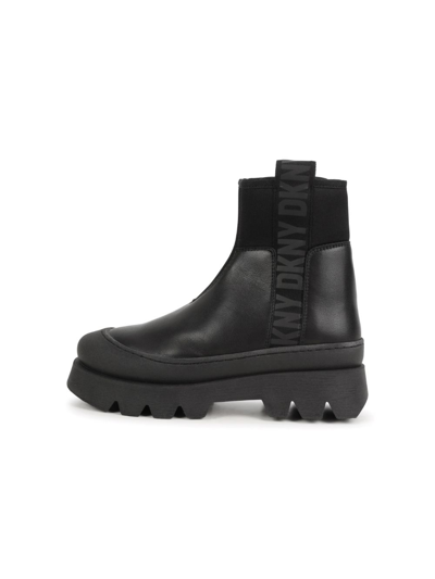 Shop Dkny Logo-tape Ankle Boots In Black