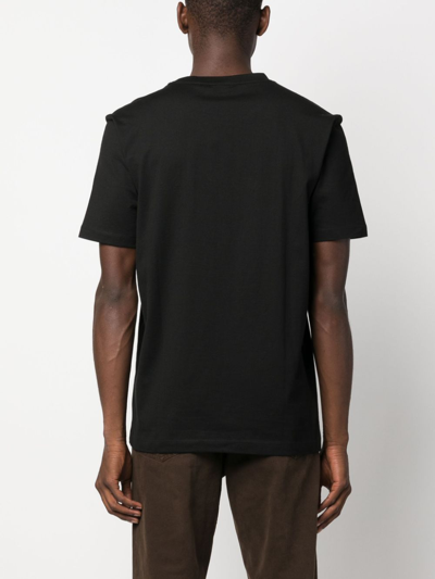 Shop Hugo Boss Logo-print Cotton T-shirt In Black