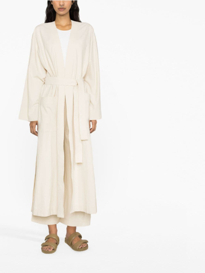Nanushka Ribbed Detailing Square-sleeved Dress In Neutrals