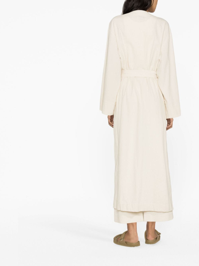 Nanushka Ribbed Detailing Square-sleeved Dress In Neutrals